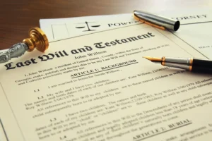 A picture of a last will and testament document. 